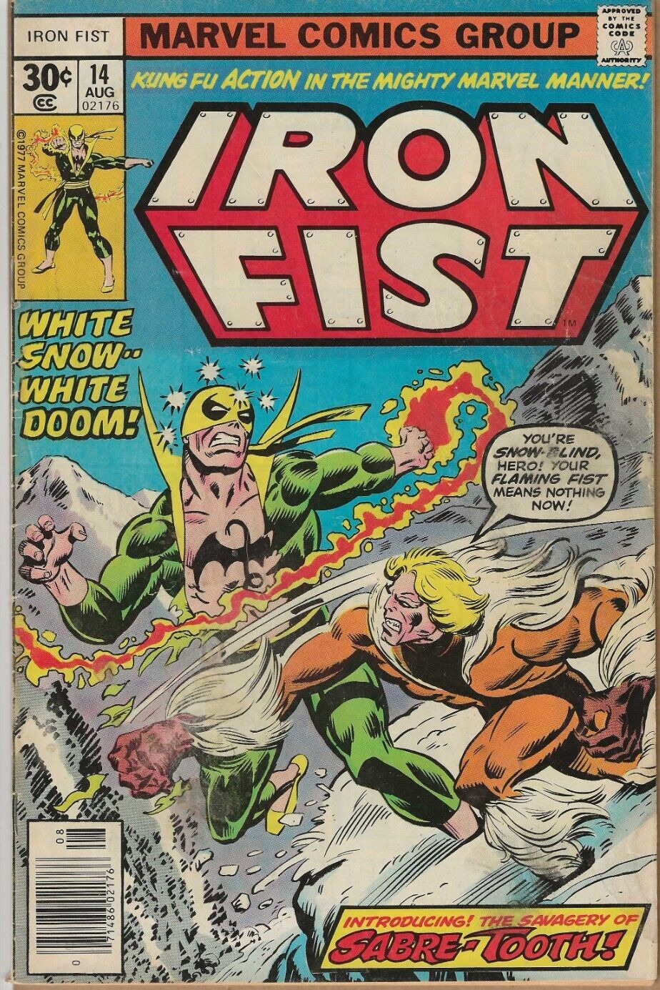Iron Fist #14 1st Appearance and cover of Sabretooth Marvel 1977 lower grade KEY
