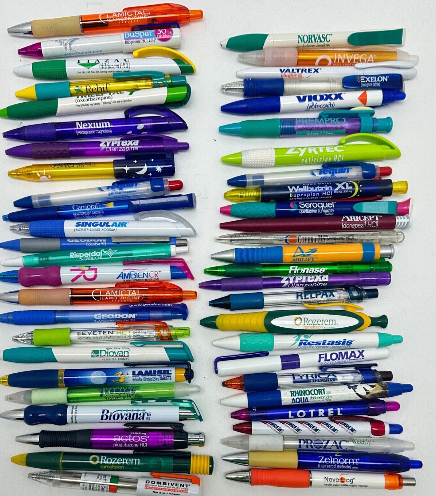 Lot Of 50 Different Pharmaceutical Advertising Drug Rep Promo Pens - Some RARE