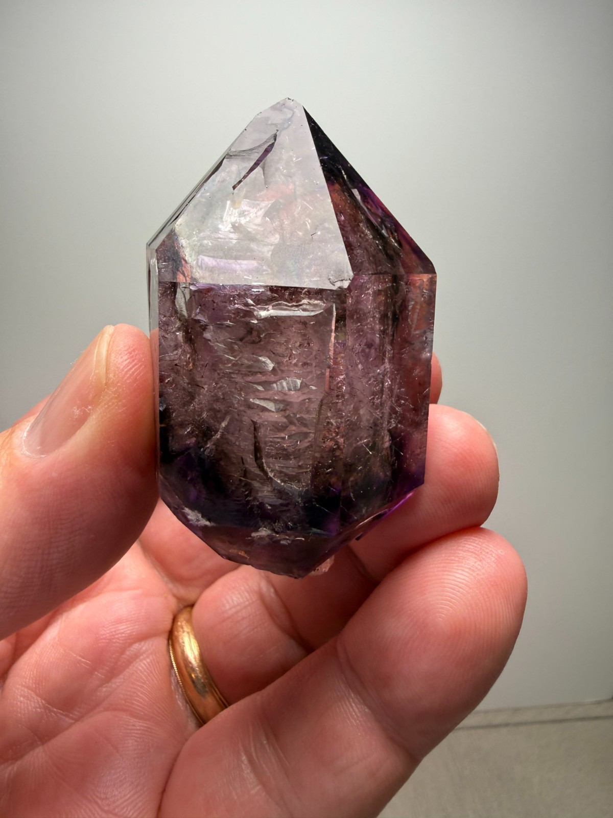 RARE Big moving bubble in this beautiful large Chibuku Amethyst Scepter- $149