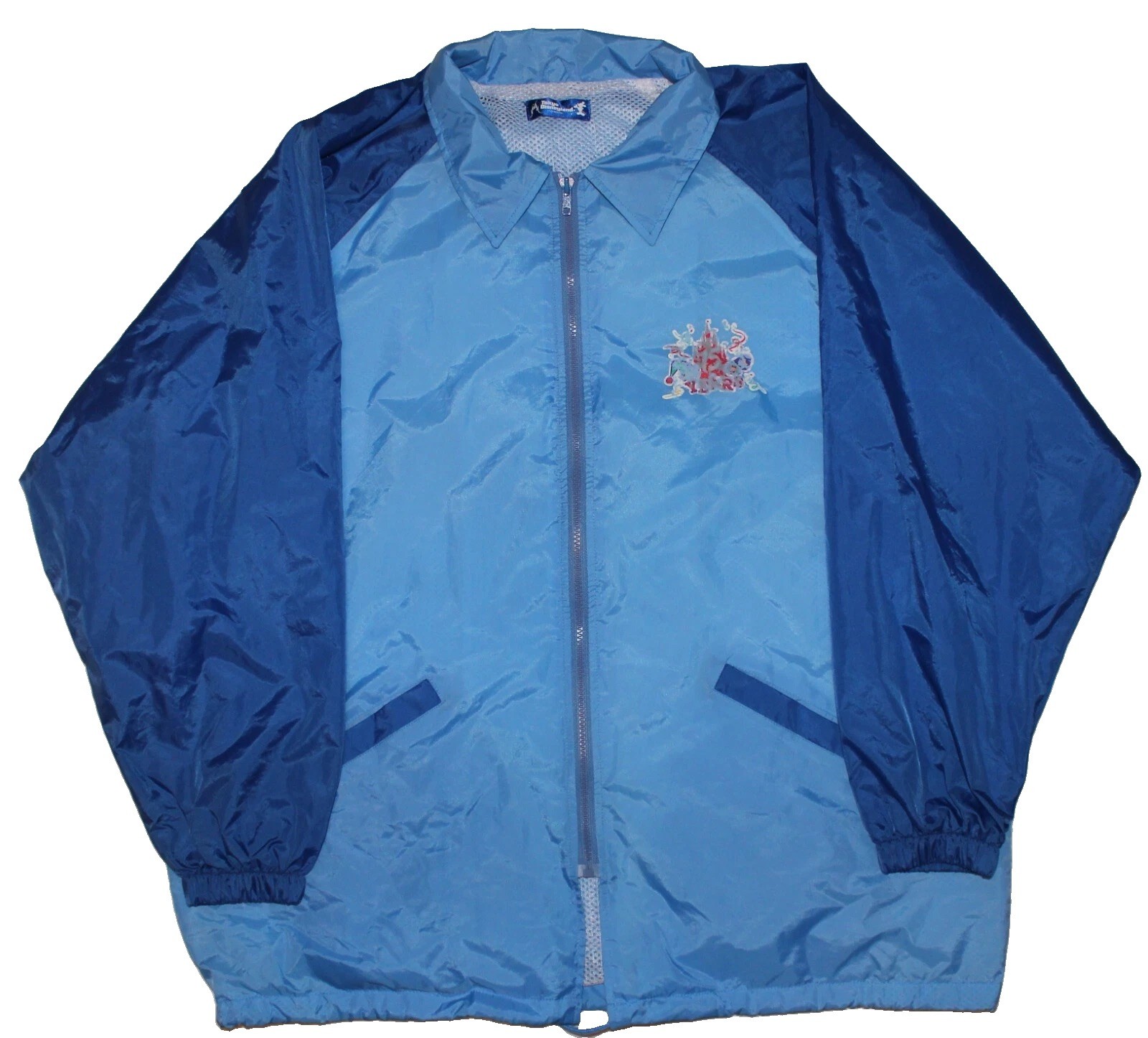 VTG Tokyo Disneyland 15th Anniversary Jester Mickey Windbreaker Jacket Lg READ
