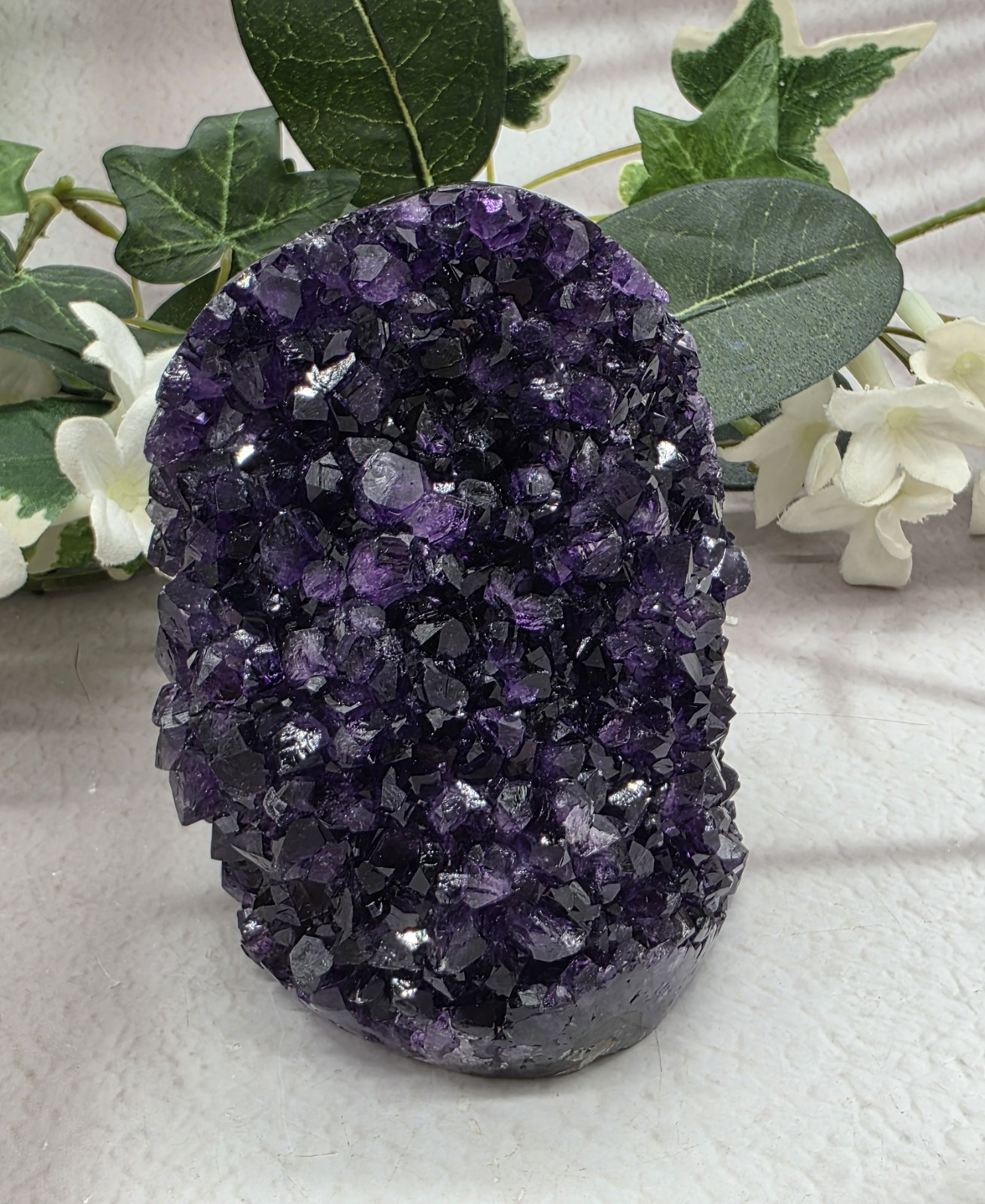 Natural Uruguay Amethyst Standing Cluster Deep Purple Crystal Specimen