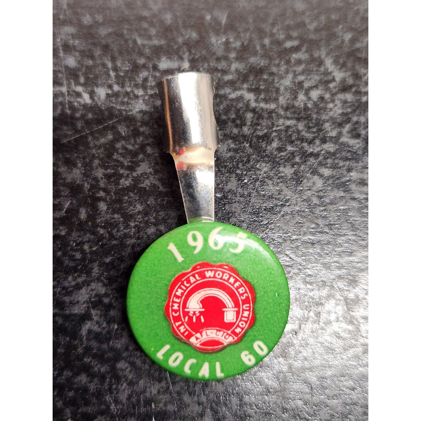 Vintage 1965 International Chemical Workers Union Local 60 AFL-CIO Pin Clip