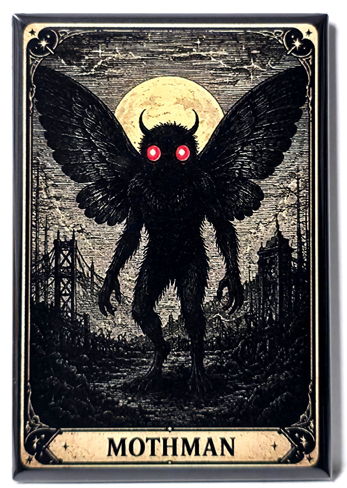 Mothman Mythical Creatures Cryptids Fantasy Art 2x3 MAGNET  Legend