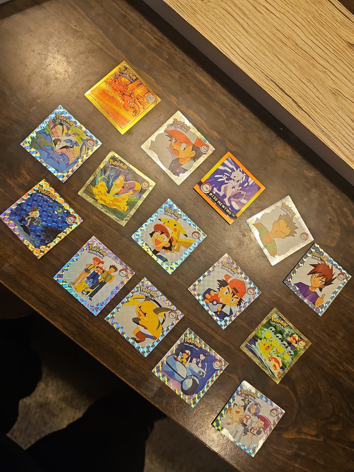 Vintage 1999 Pokemon Artbox Prism Sticker Lot 14x Holographic Stickers Mewtwo