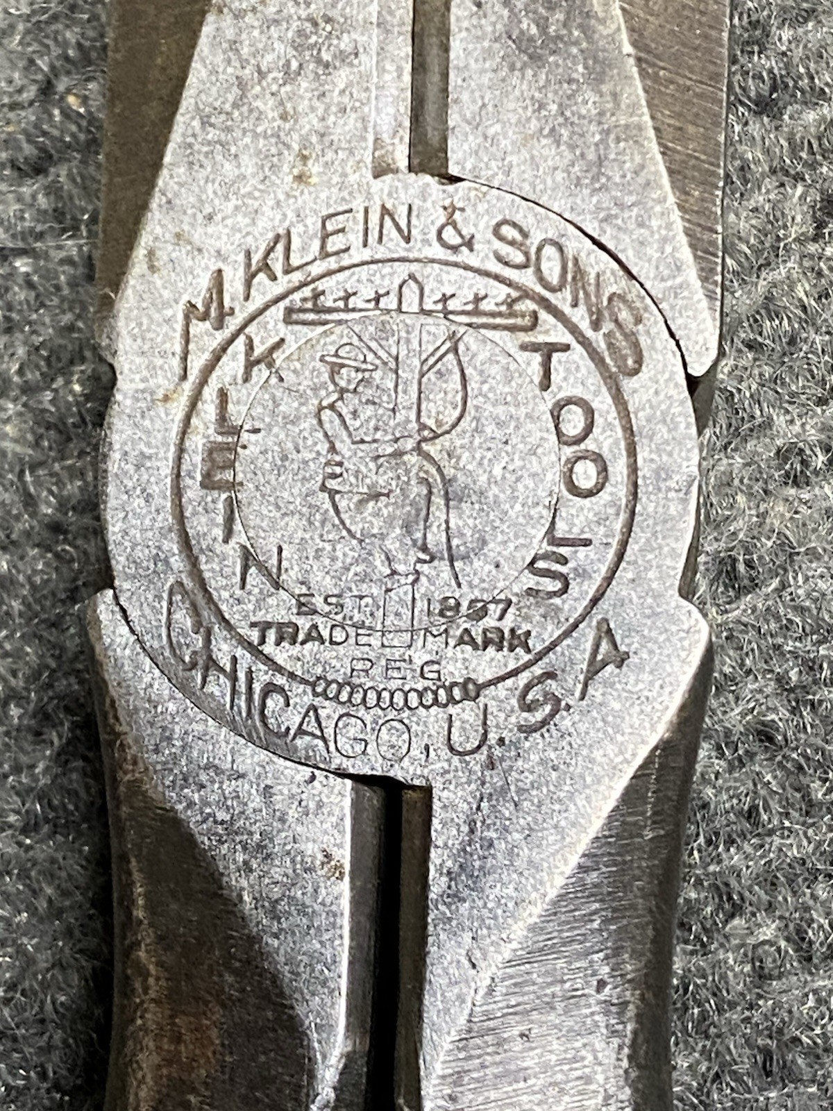 Rare Vintage M Klein 8-1/2” Lineman Pliers Dated 1944 USA Low Production Year