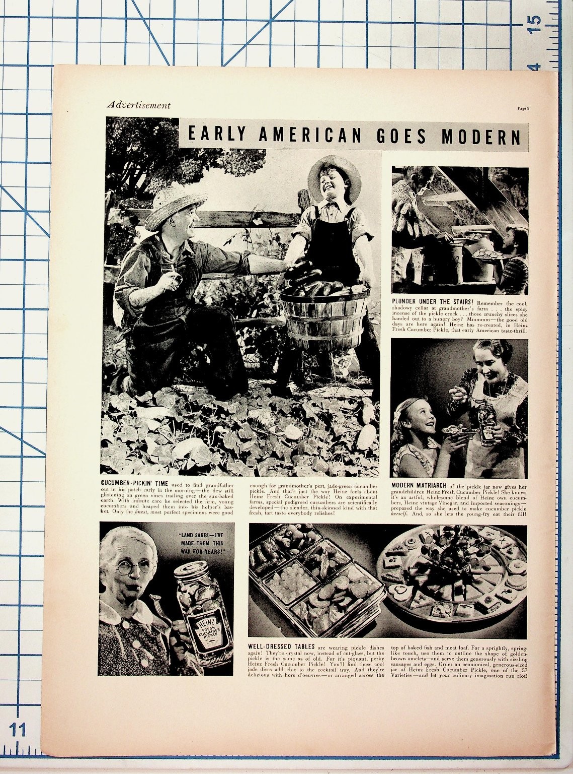 Vintage 1940s Heinz Fresh Cucumber Pickle Magazine Print Ad Ephemera