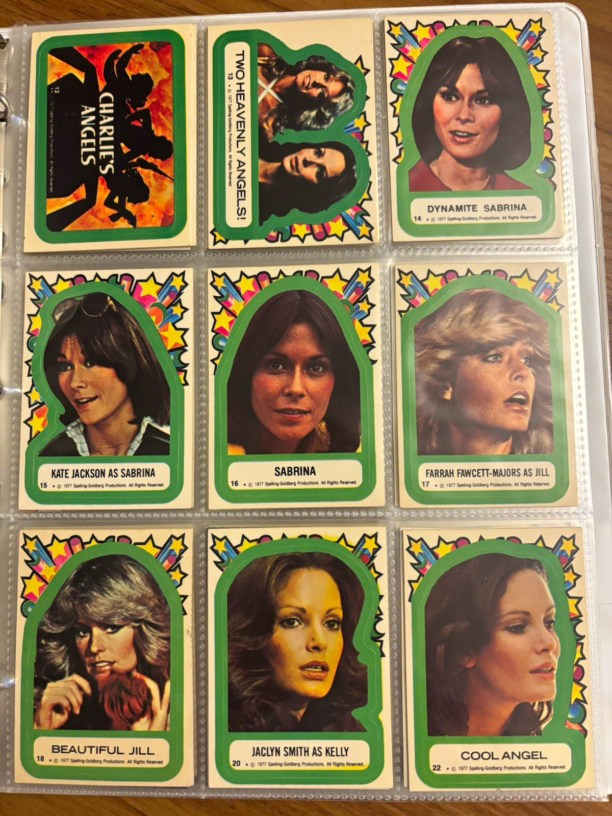 Vintage 1977 Charlie's Angels Trading Card Lot with stickers. Incomplete