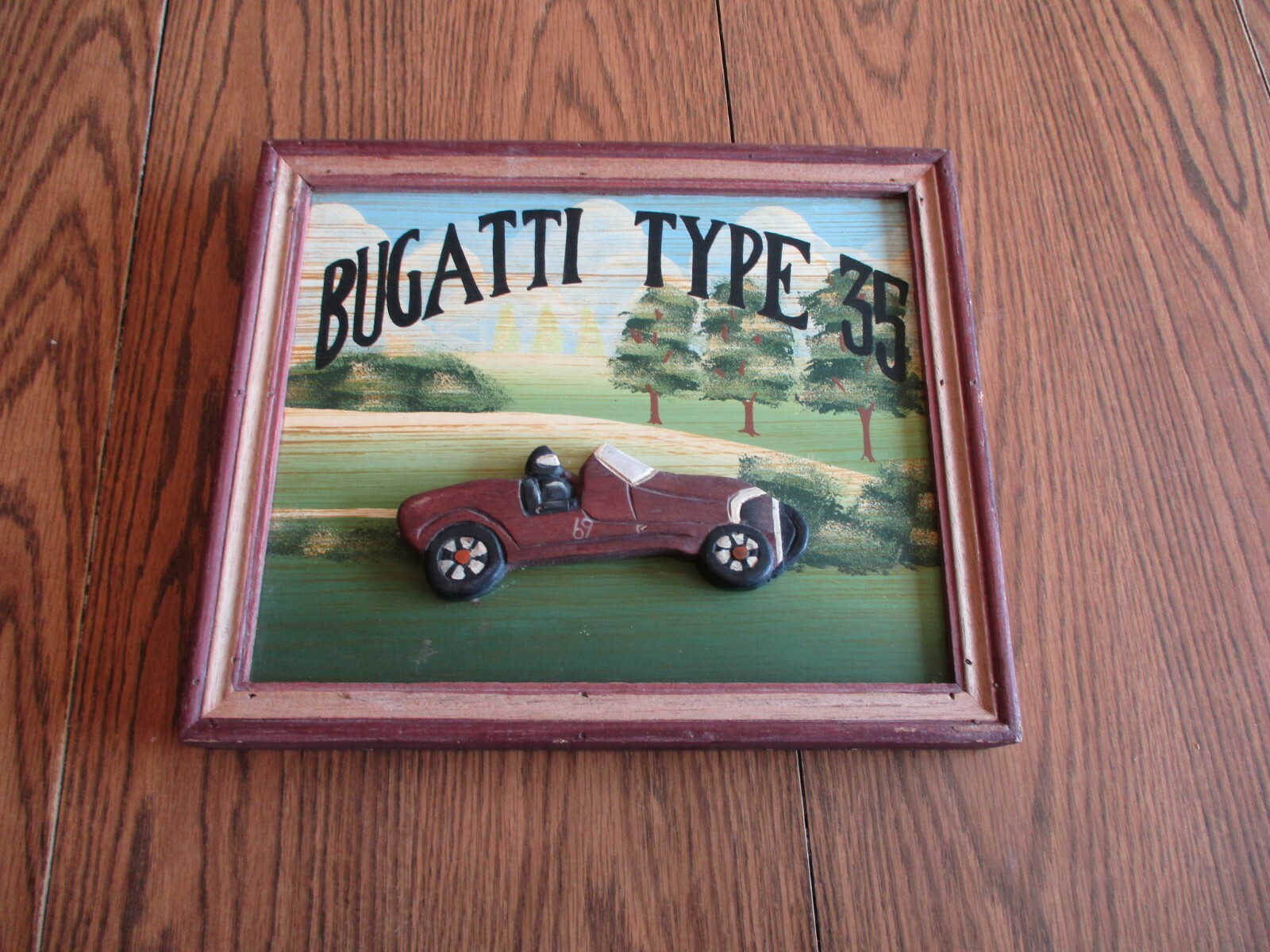 BUGATTI TYPE 35 WOOD WOODEN SIGN PLAQUE 
