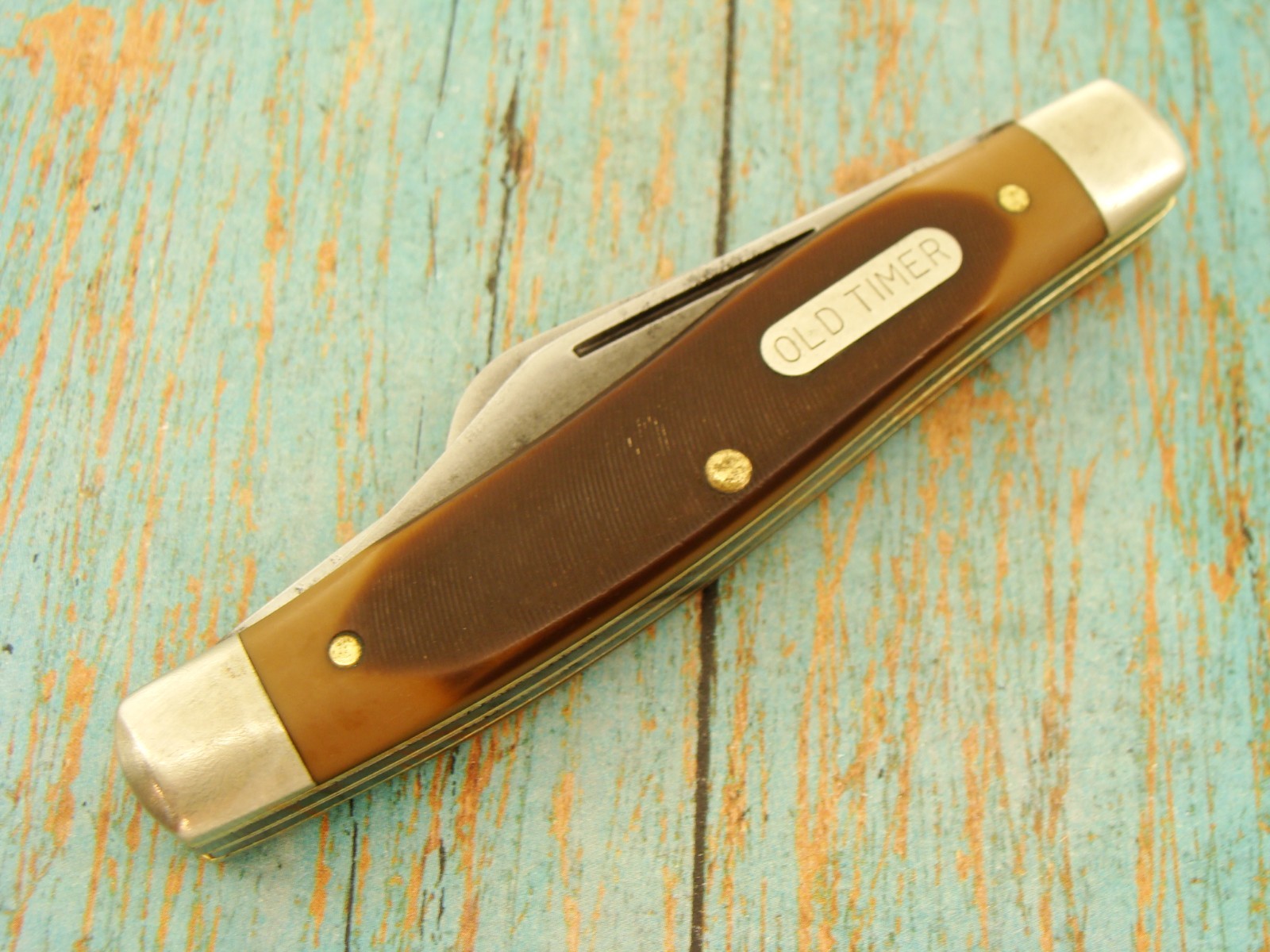 BIG VINTAGE SCHRADE USA OLT TIMER 8OT SAWCUT SENIOR STOCKMAN POCKET KNIFE KNIVES
