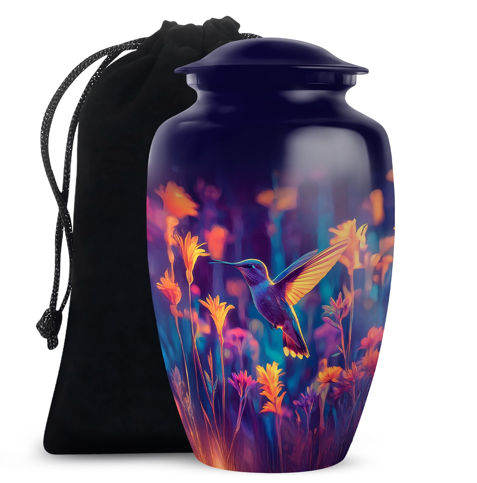 Singing Humming Bird Funeral Large Urns for Human Ashes Adult Father (10 Inch)