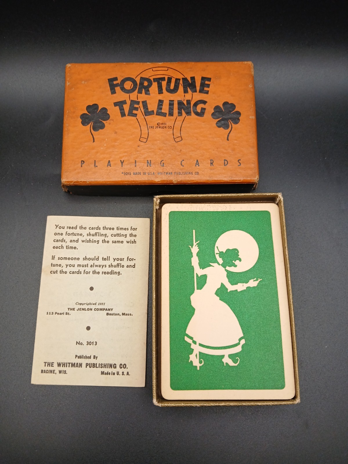 rare 1931 Fortune Telling playing cards (36)  w/box+instructions Jenlon Co.