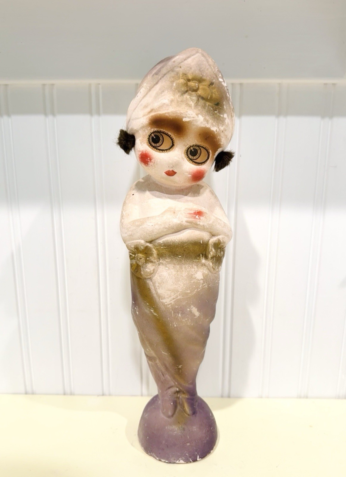 Vintage 1930’s 1940’s Chalkware Carnival Prize Flapper Girl 