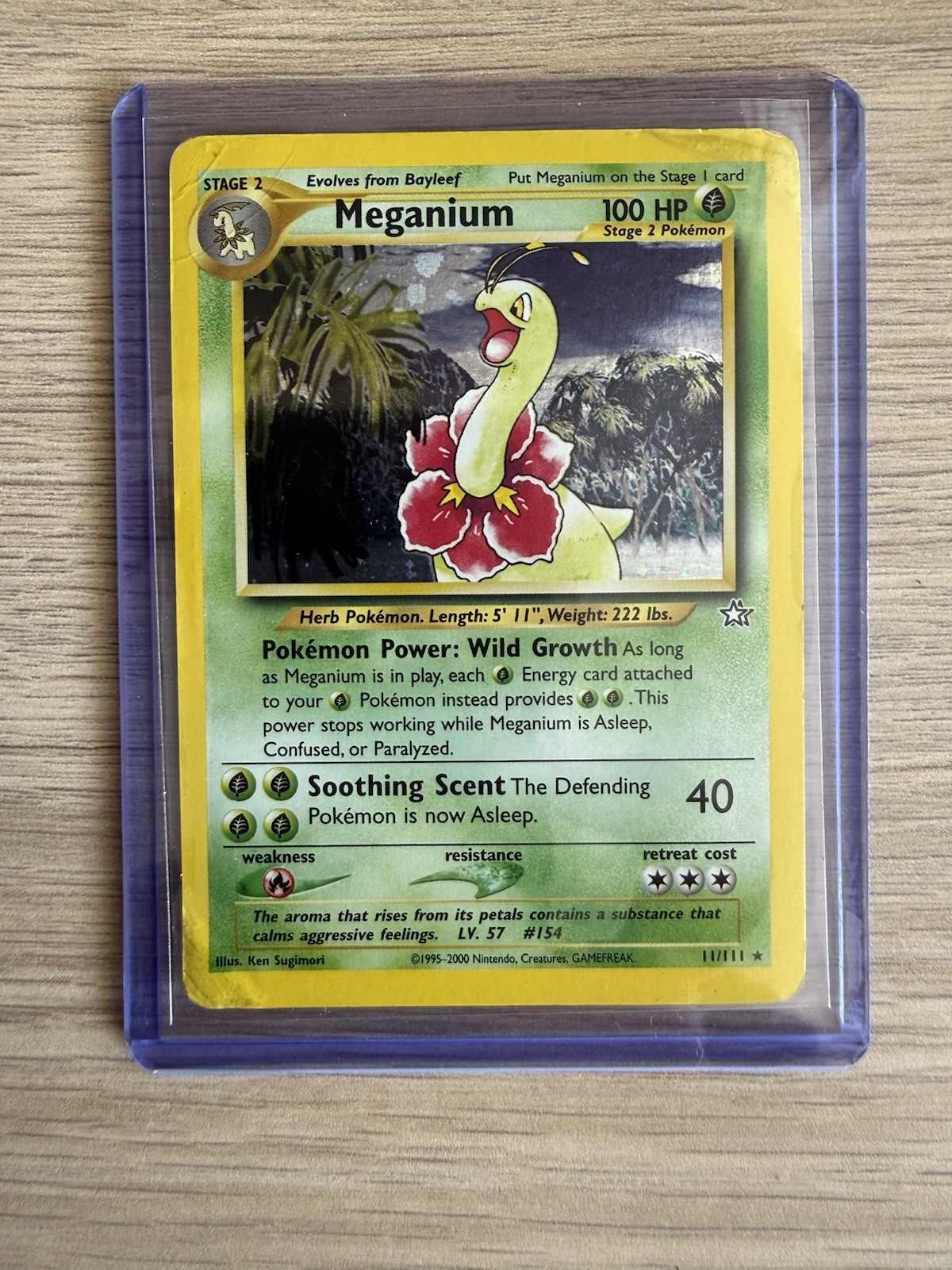 Meganium 11/111 Holo Neo Genesis 2000 Pokémon WOTC Unlimited Vintage