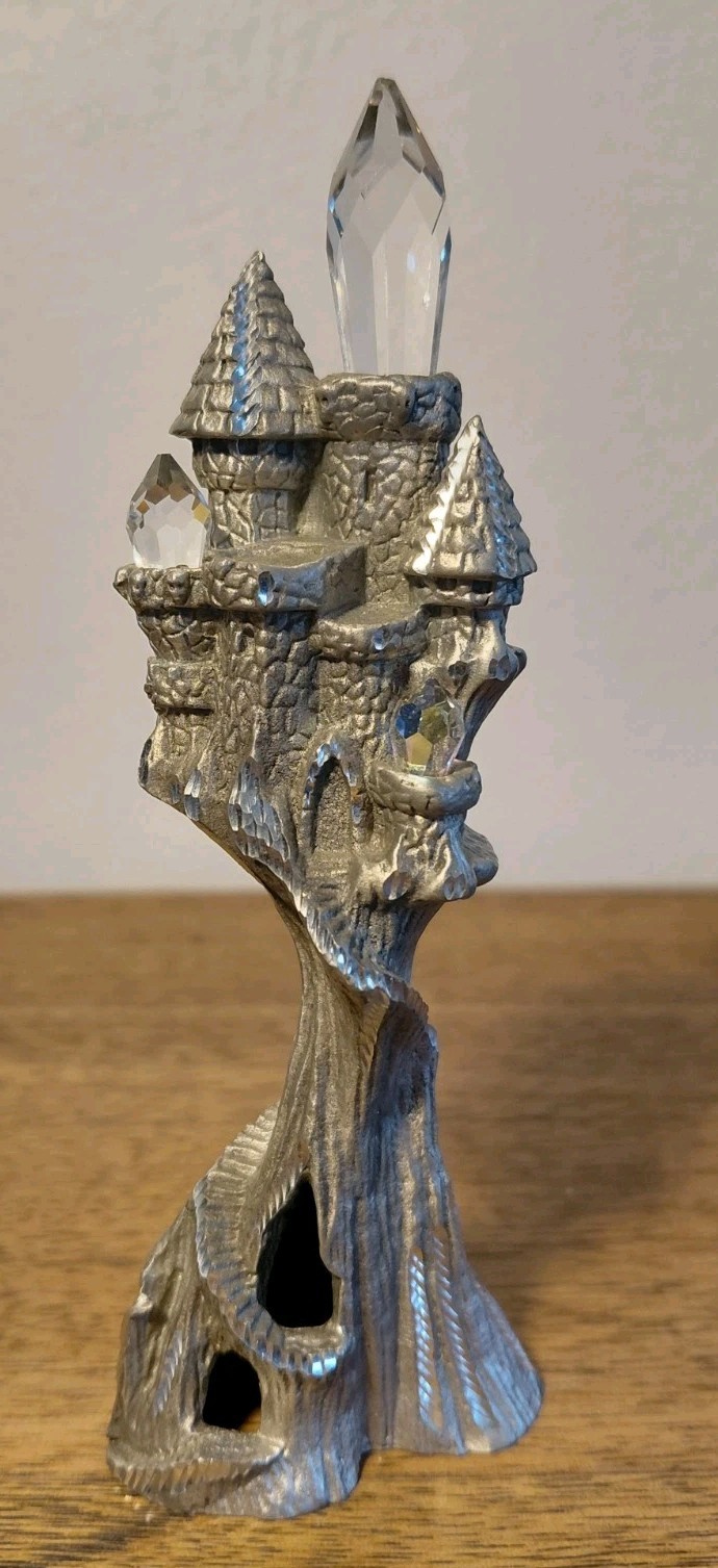 Vintage Masterworks Pewter Fantasy Castle Towers Crystal Spires Figurine MWFP