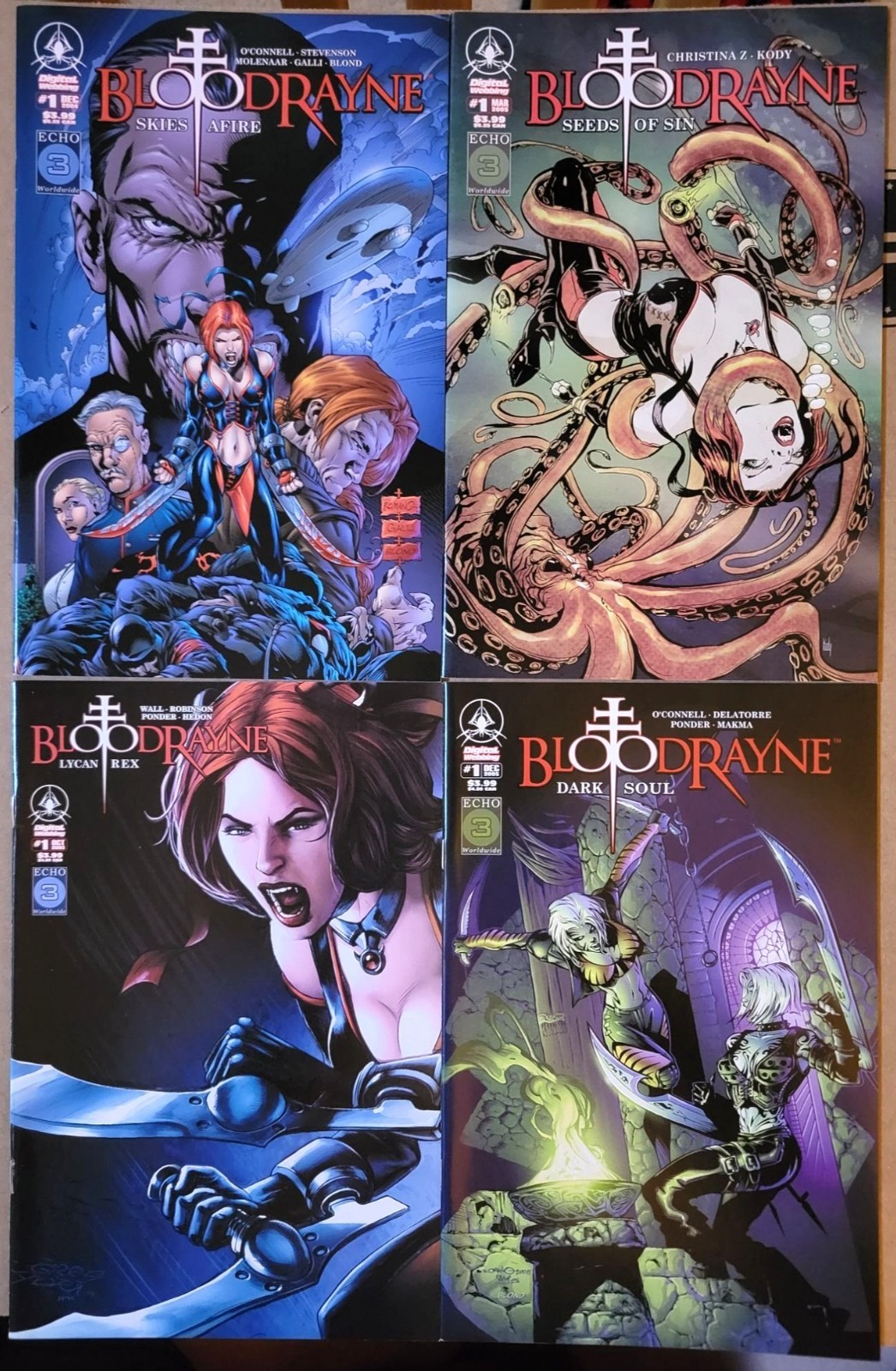 Bloodrayne Skies Afire, Seeds of Sin, Lycan Rex, Dark Soul Comic Book Lot