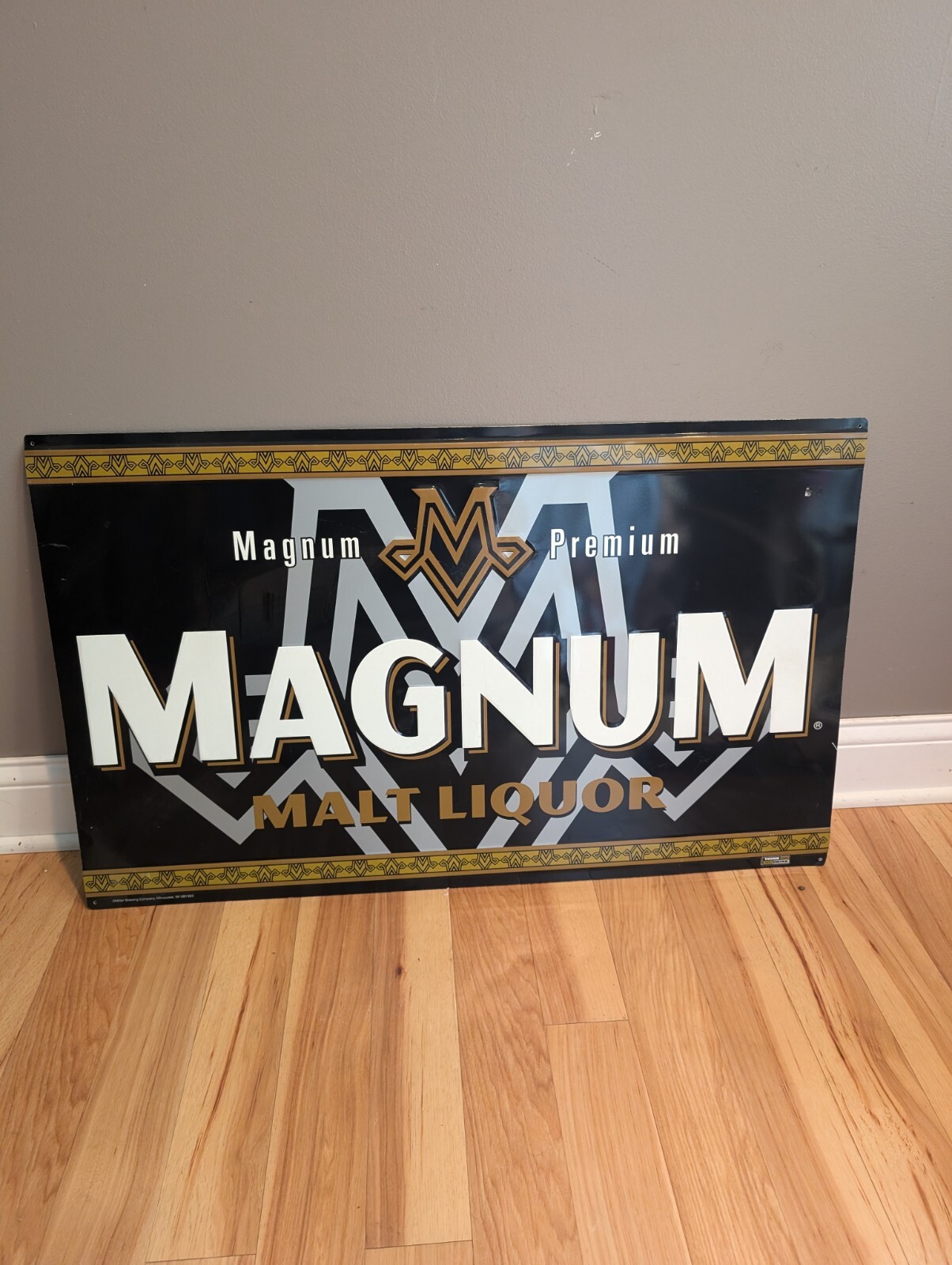 Vintage Large 35x23 Magnum Malt Beer Metal Embossed Sign Miller 