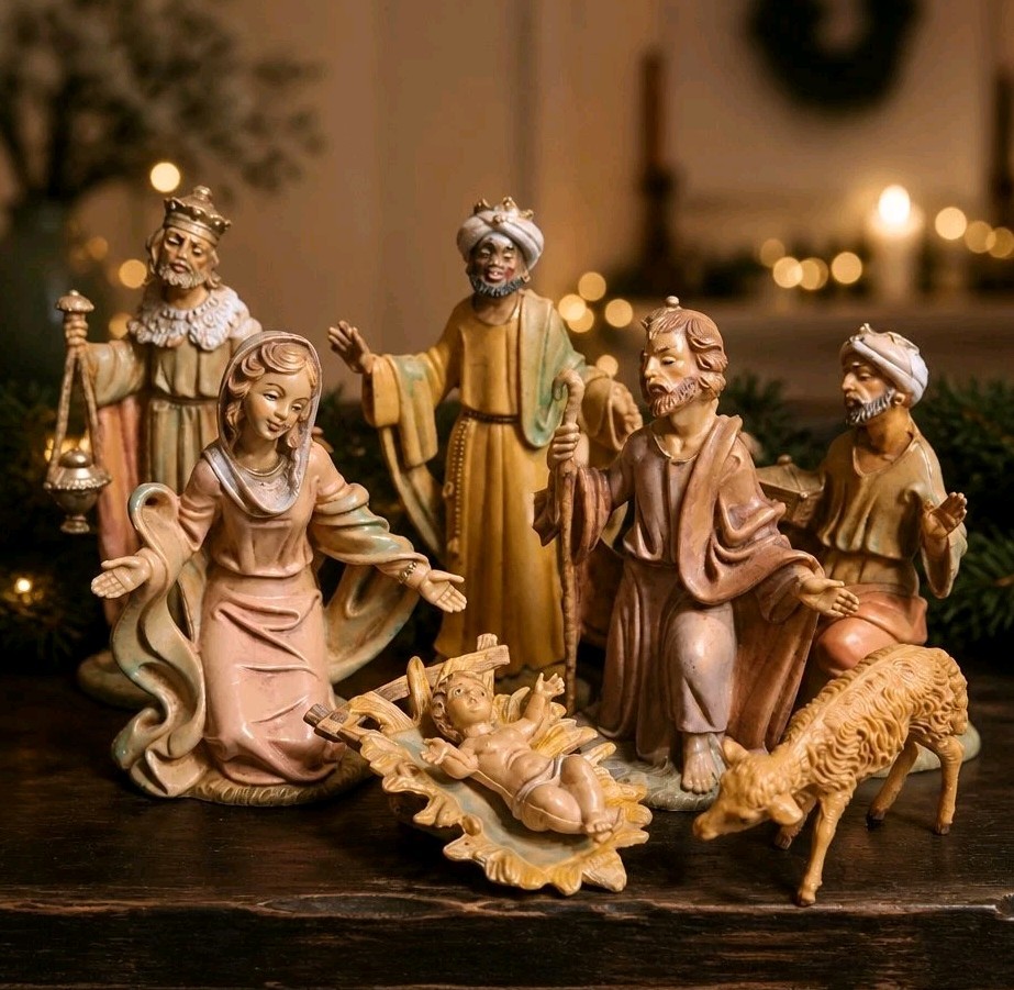 Vintage Euromarchi Nativity Set/8 Plastic 5