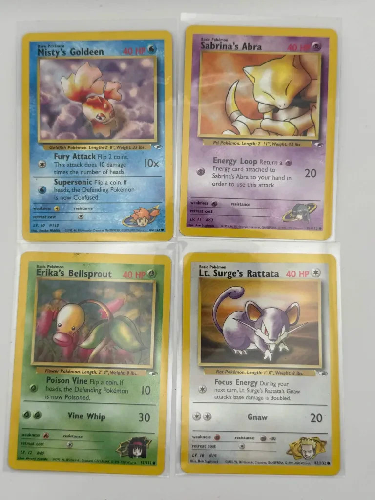 4 Common Gym Challenge Set Pokemon Cards LP/LP+