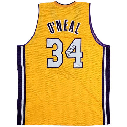Shaquille O'Neal Autographed Los Angeles (Yellow #34) Custom Jersey - Beckett