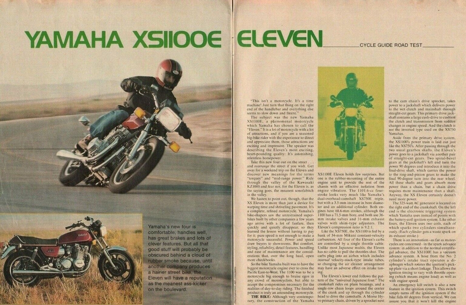 1978 Yamaha XS1100E Eleven - 8-Page Vintage Motorcycle Road Test Article