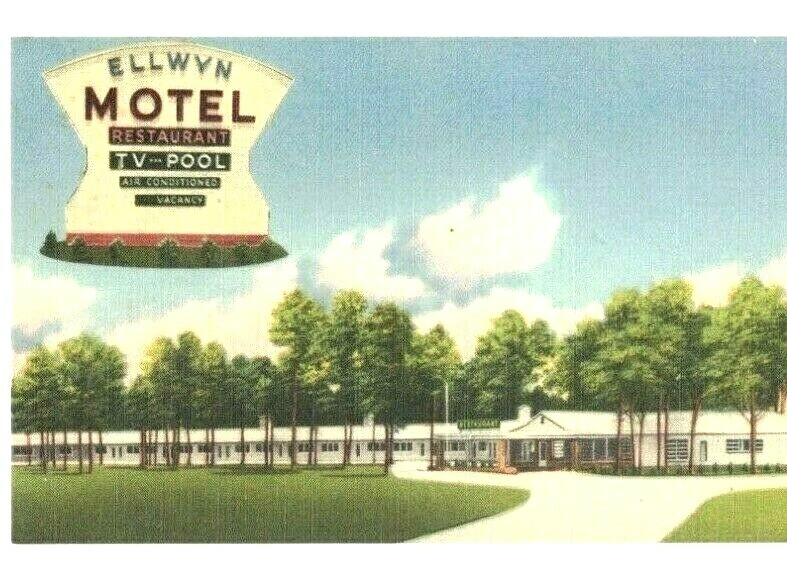 Petersburg Virginia VA Ellwyn Motel Postcard Circa 1940