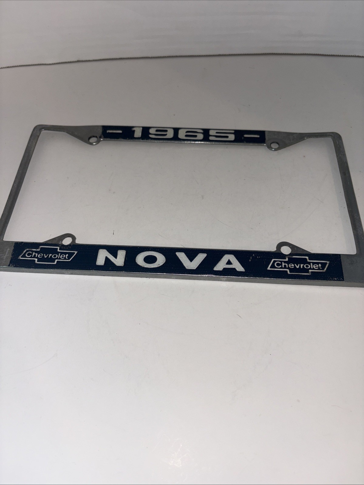 Vintage 1965 Chevrolet Nova Booster License Plate Frame Chevy METAL