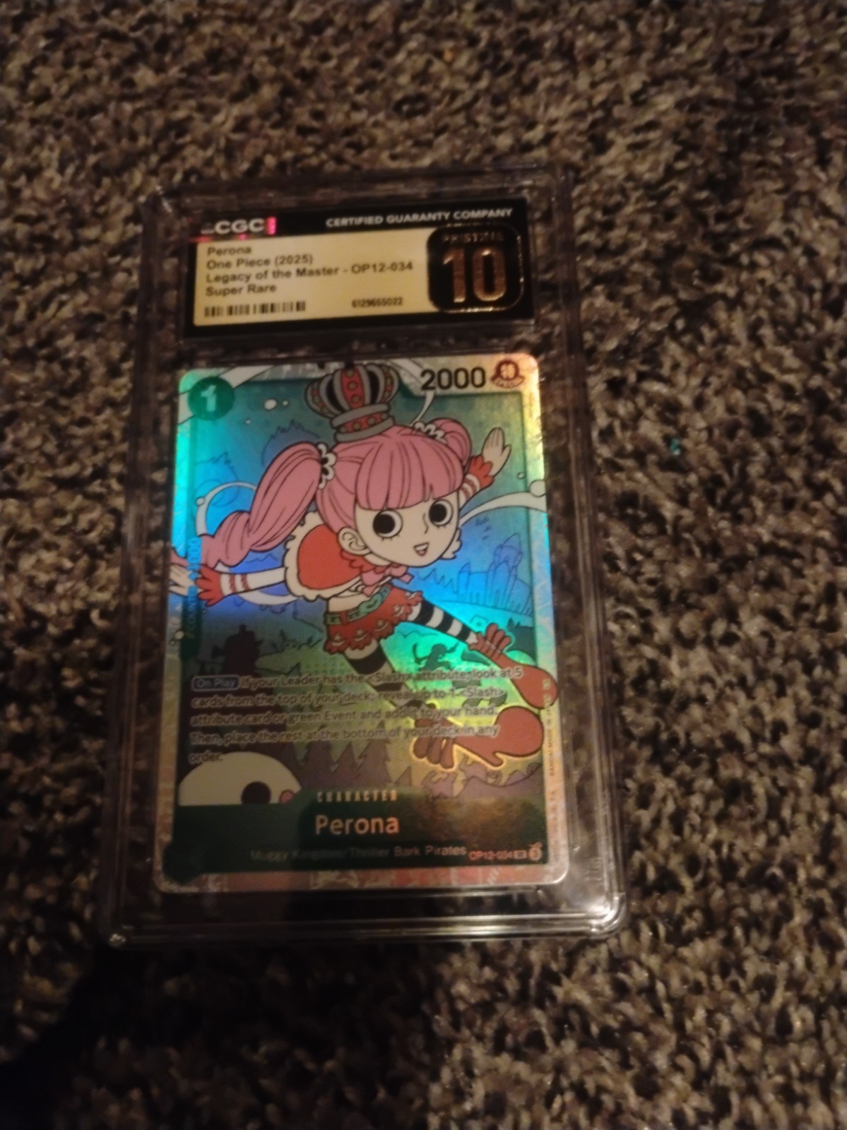 CGC Pristine 10. Perona/OP12-034/JPN/One Piece TCG