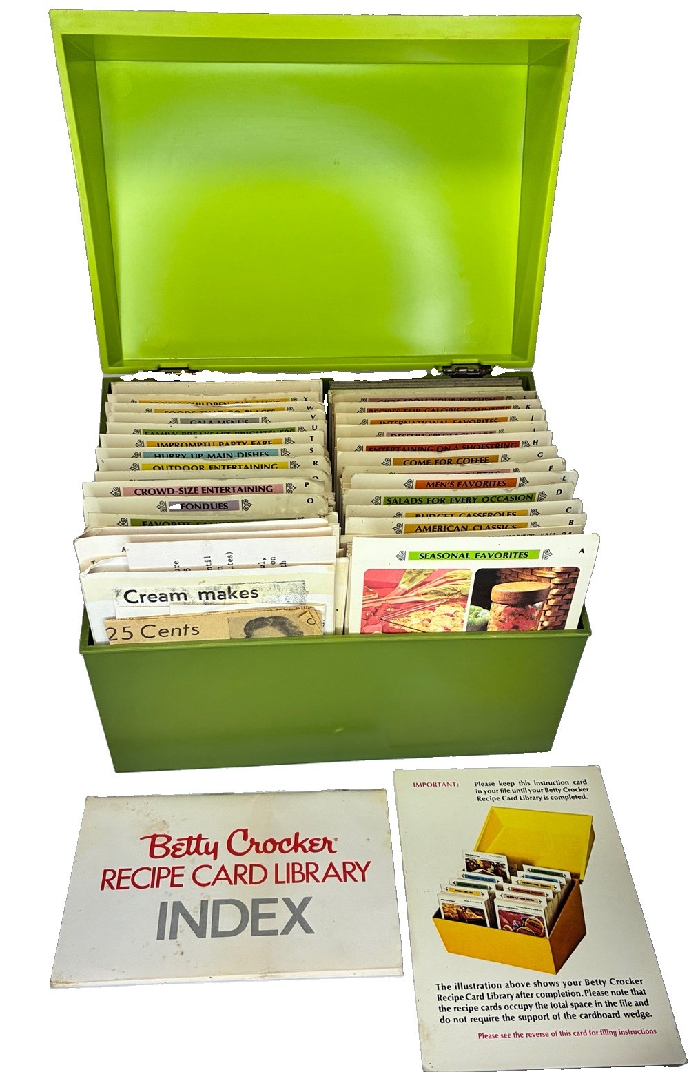 Complete 1971 Betty Crocker Recipe Card Library – Vintage Set + Sealed Cards.”