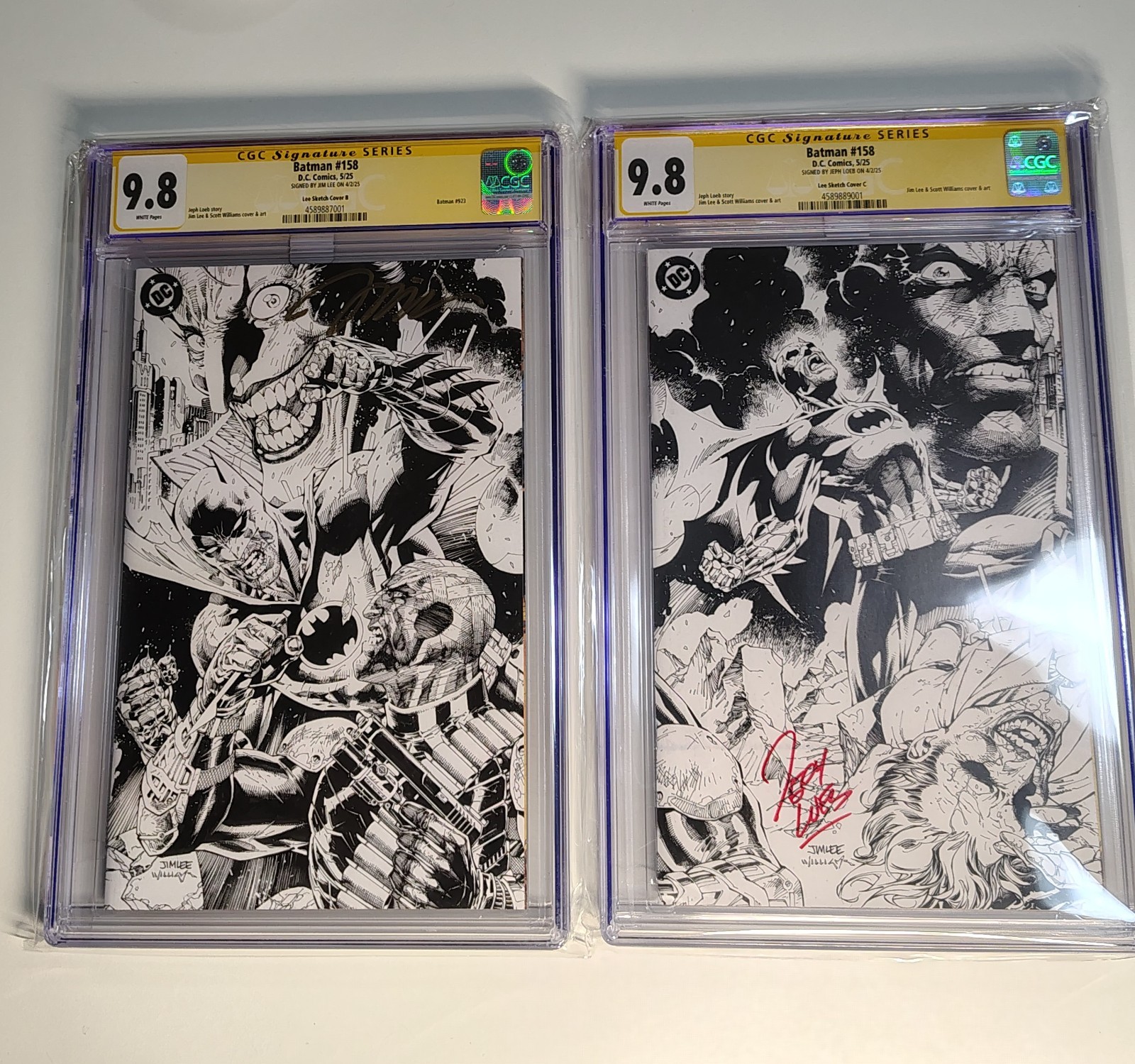 Batman #158 1:608 Variant SET signed by Loeb & Lee CGC 9.8