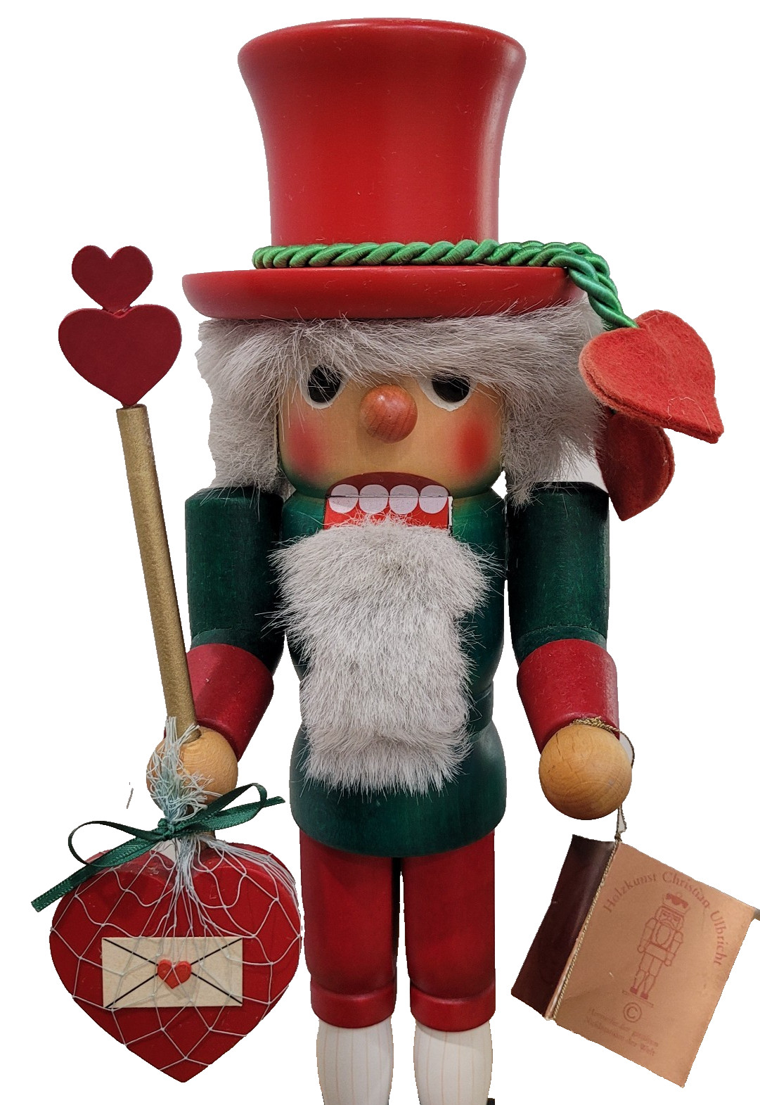 Vintage Holzkunst Christian Ulbricht Nutcracker Hearts 14.75\