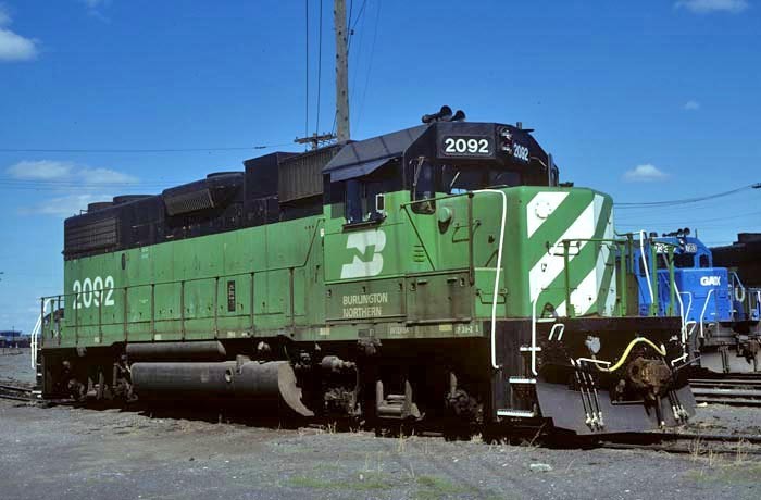 BN 2092 @ PASCO. WA_MARCH 26, 1991 ORIGINAL TRAIN SLIDE