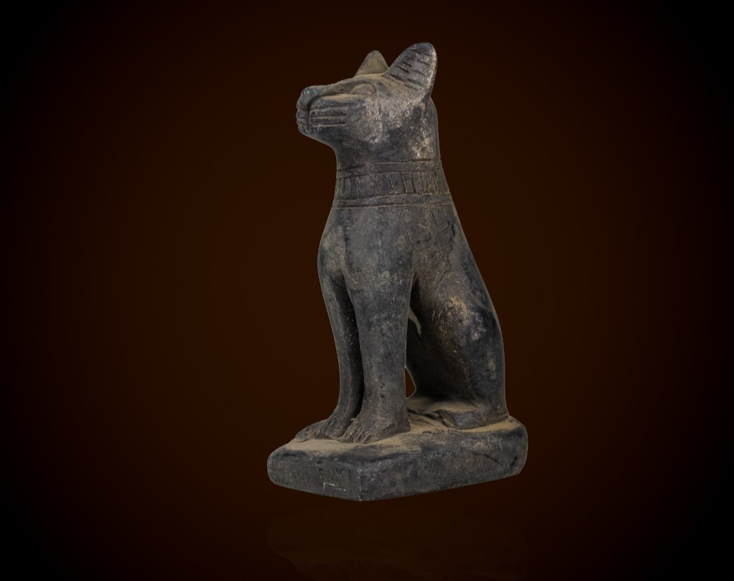 Ancient Egyptian Antiques Anubis Statue Black Stone Jackal God Artifact Figure