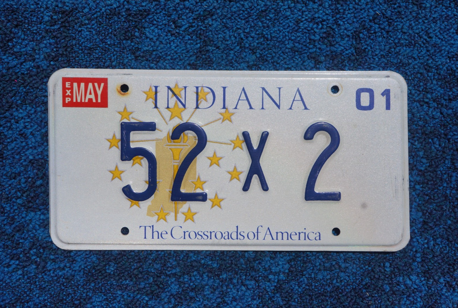 2001 Indiana CROSSROADS OF AMERICA License Plate