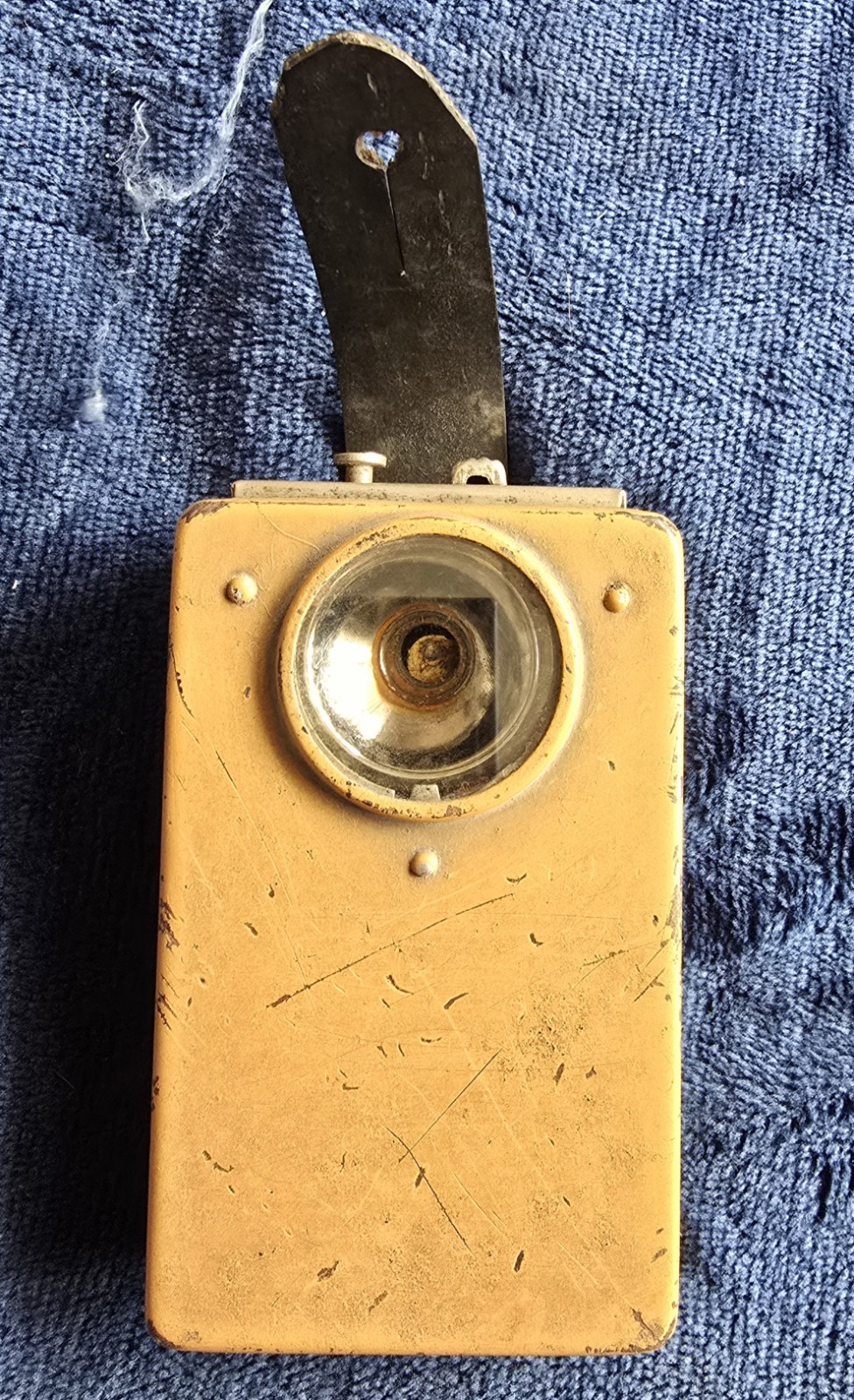 Vintage WW2 Era Style Field Flashlight Mustard Yellow Signal Pocket Torch Daimon