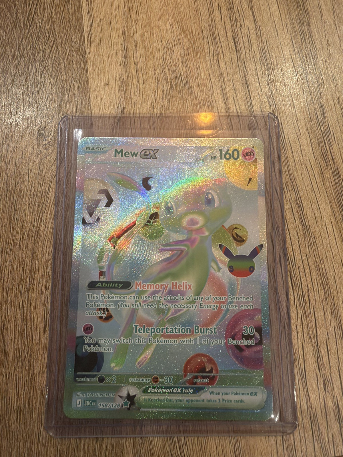 Pokémon TCG Mew EX 158/128 Futuristic Rare 30th Anniversary Celebration - NM Pokémon TCG Mew EX 158/128 Futuristic Rare 30th Anniversary Celebration - NM