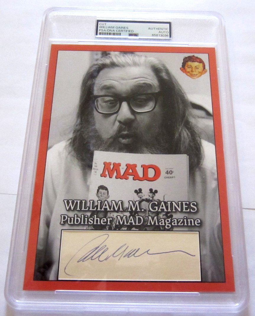 William M Gaines signed autographed PSA custom 5x7 EC Comics Mad Magazine
