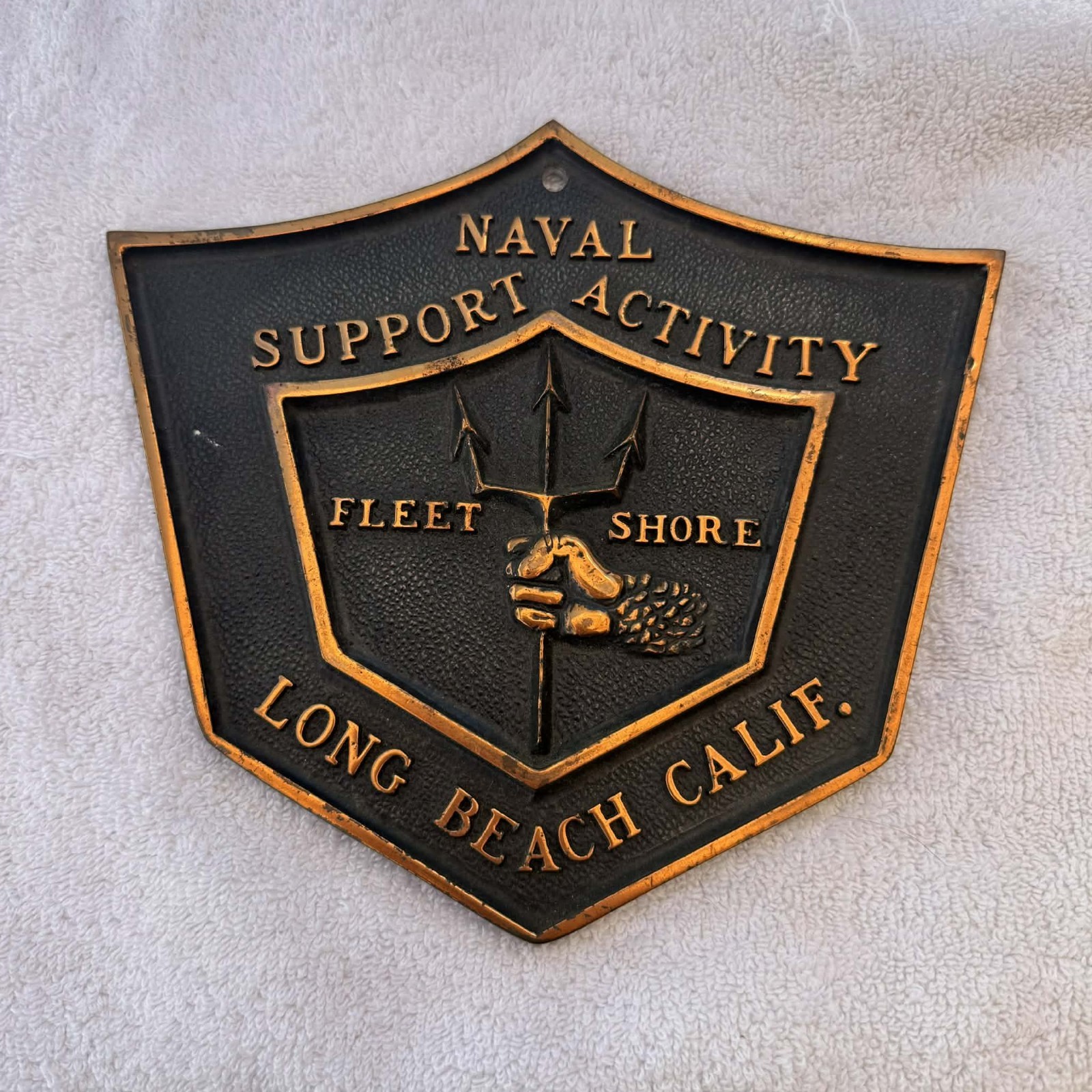 Obsolete Cast Plaque Naval Support Activity (NSA) Long Beach