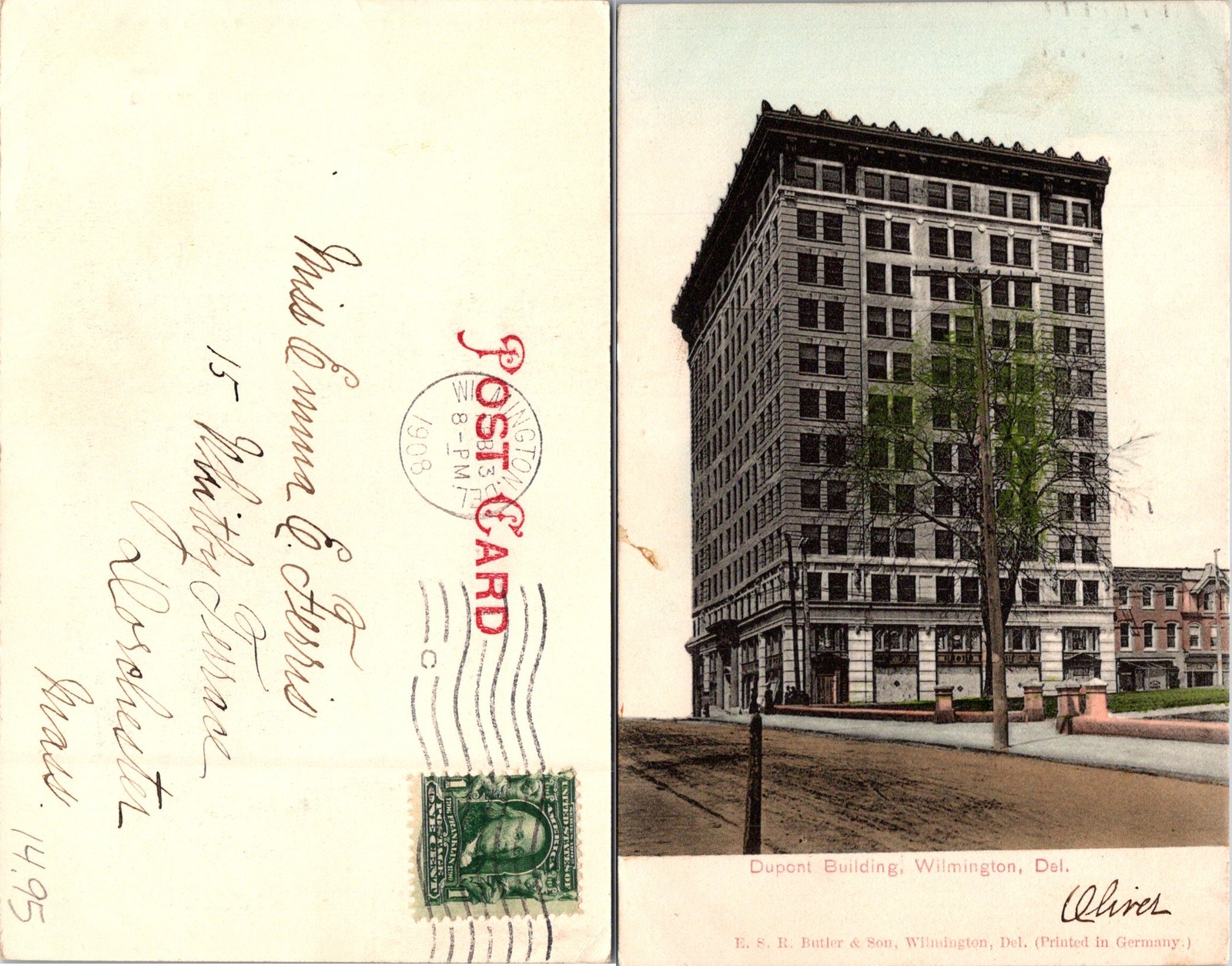 Wilmington DE Dupont Building, Butler & Son Postcard 72314