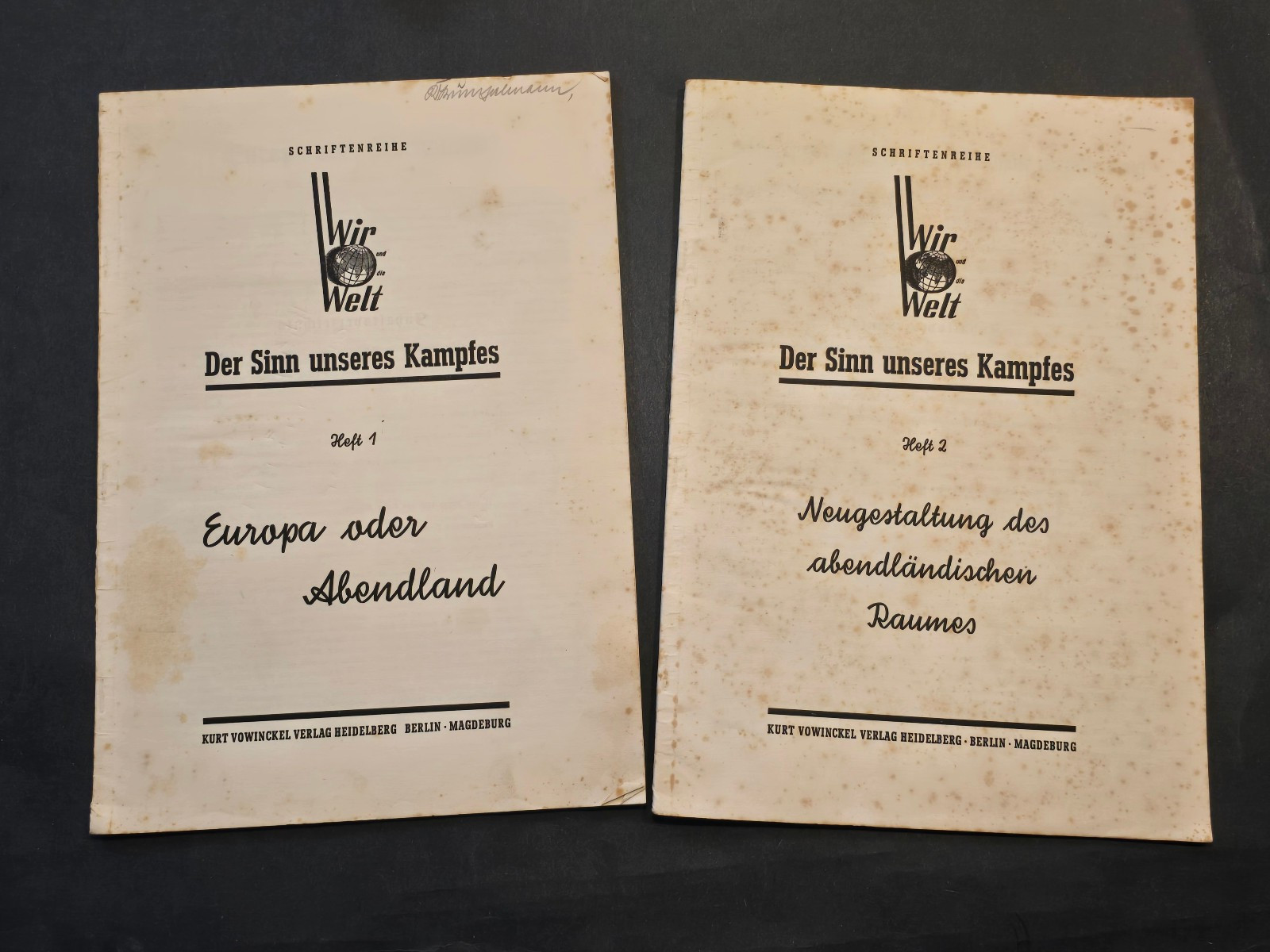 RARE SET WW2 German Third Reich Era Books We and The World Vol 1 and 2