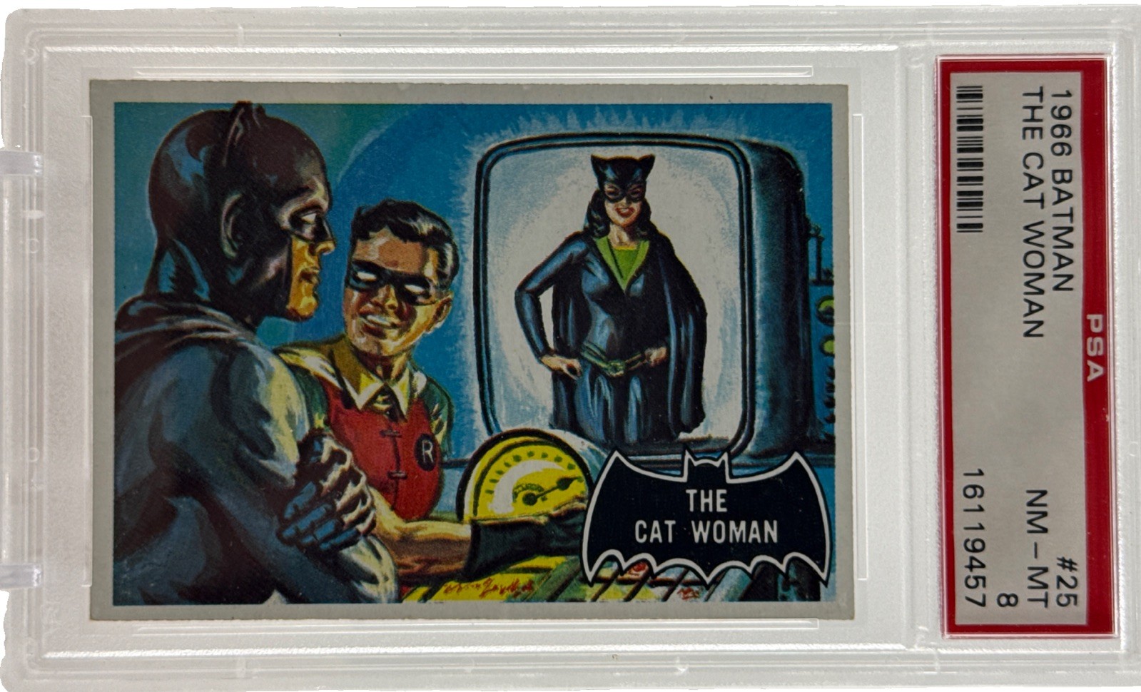 1966 TOPPS BATMAN THE CAT WOMAN #25 PSA 8