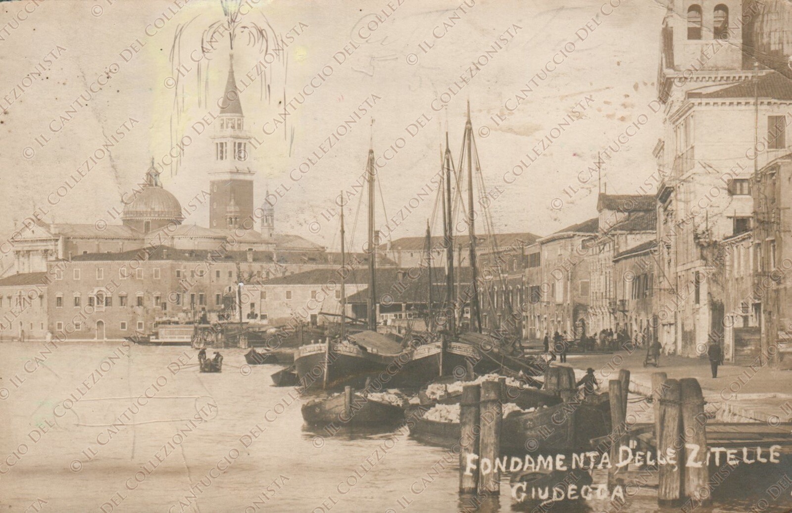 1913 GIUDECCA Fondamenta delle Zitelle Venice Animated Photo Postcard