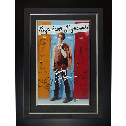 Jon Heder Autographed Napoleon Dynamite Deluxe Framed 11x17 Movie Poster w/ Insc