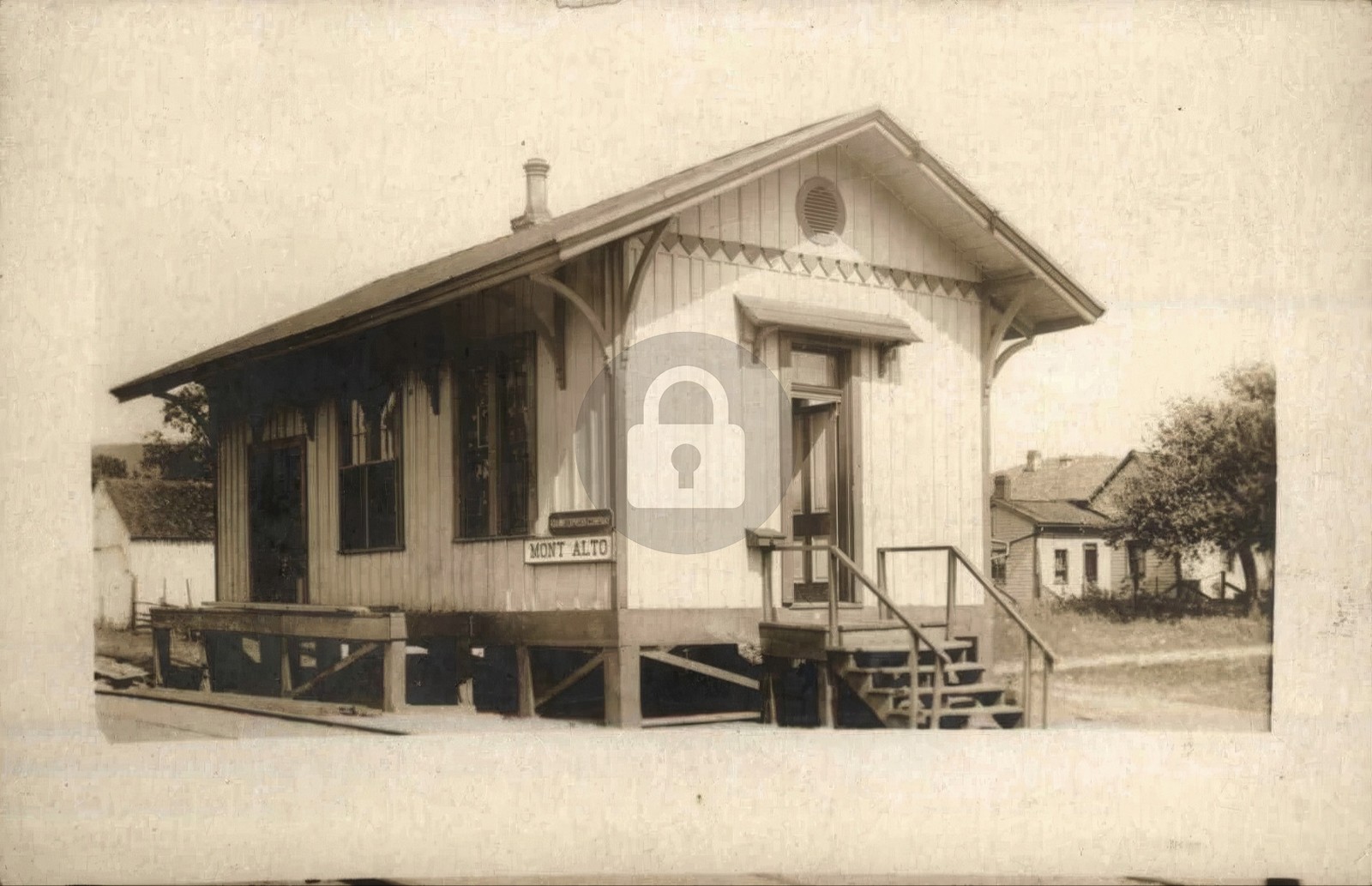 Mont Alto Penn PA Railroad Train Station Depot RPPC Photo Postcard COPY