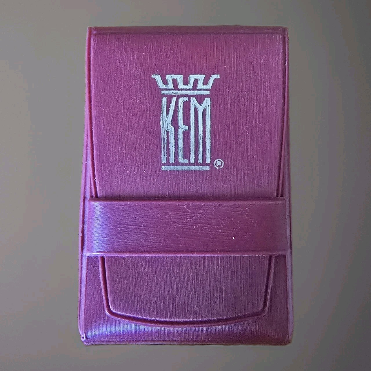 Vintage KEM Mini Playing Cards  c1942 Red Historic Rare w/Red Plastic Case 52/52