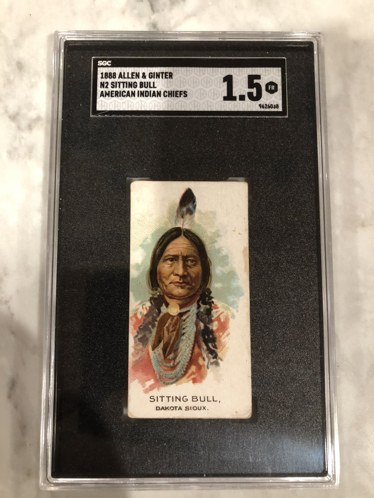 Allen & Ginter Celebrated American Indian Chiefs Tobacco Card Sitting Bull