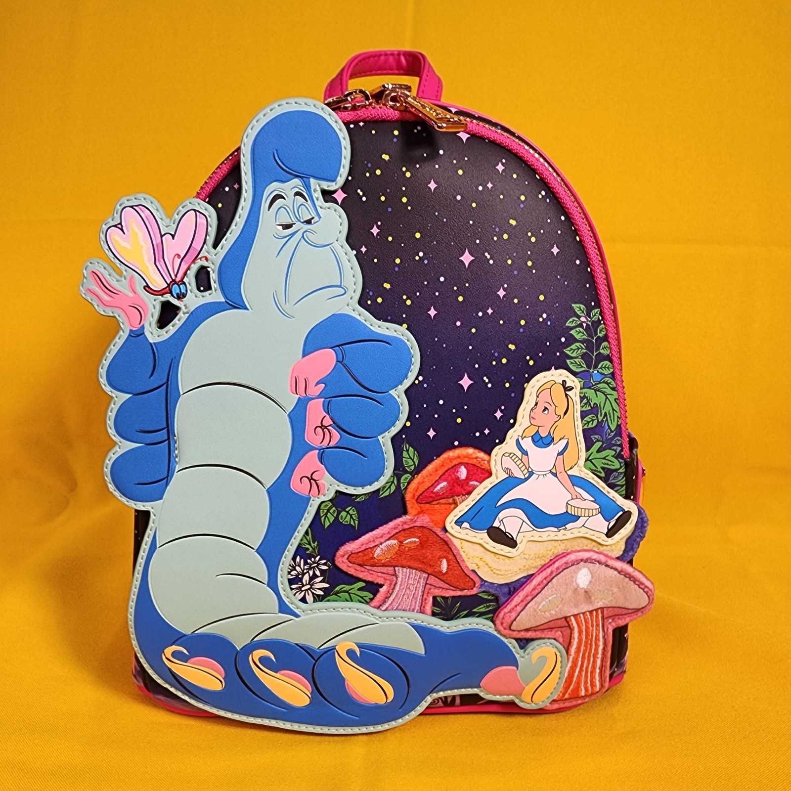 Loungefly Disney Alice in Wonderland Caterpillar & Alice Mushroom Mini Backpack