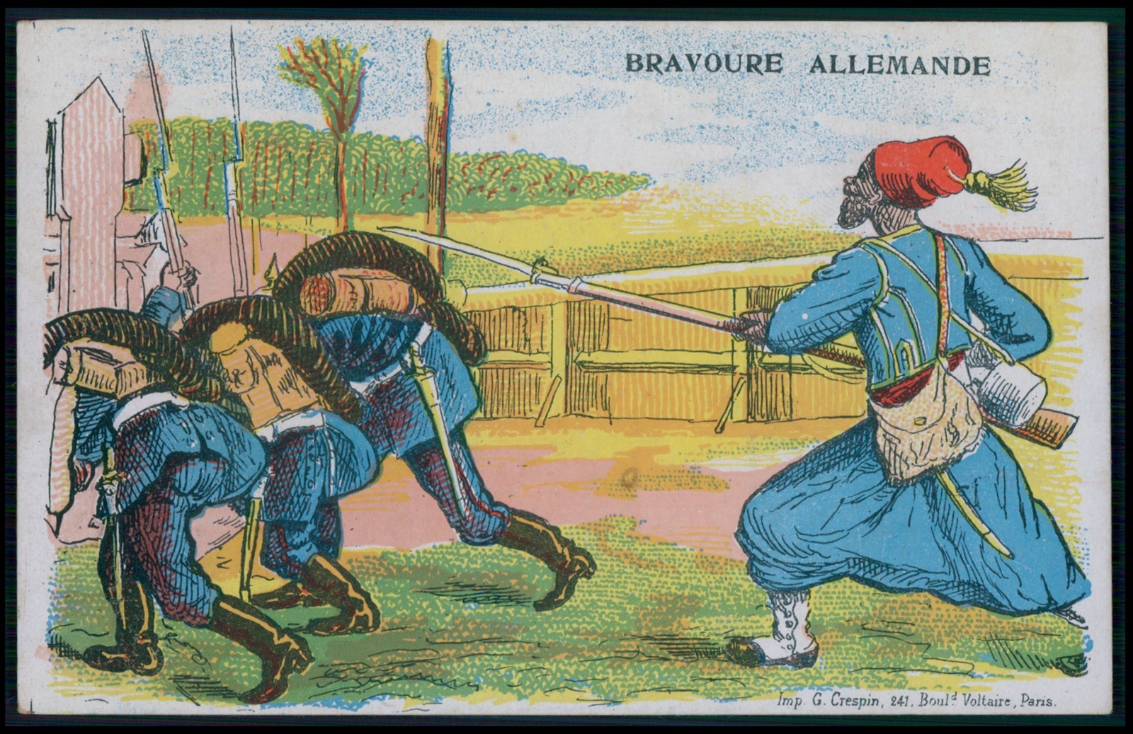 Black soldier German butts WWI ww1 war humor satirical propaganda 1915 postcard