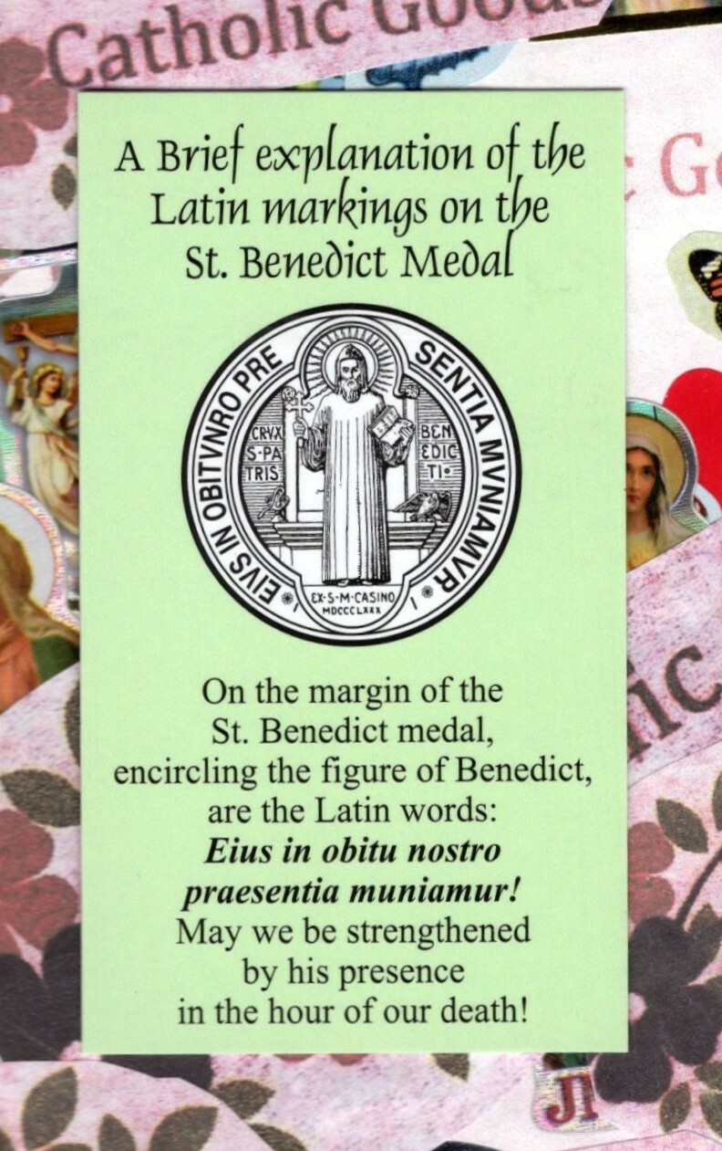 Latin Markings on the St Benedict Medal - 2 x 3.5\