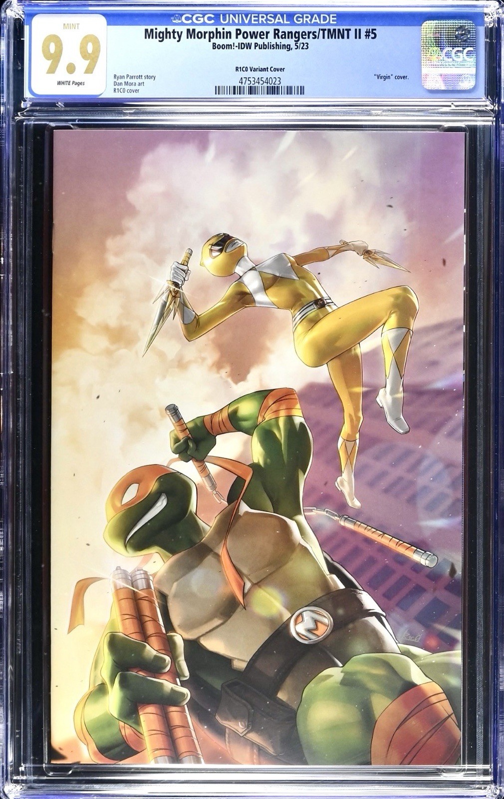 MMPR TMNT II #2 (of 5) Unknown Comics R1C0 Virgin Variant 2022 CGC 9.9 MINT