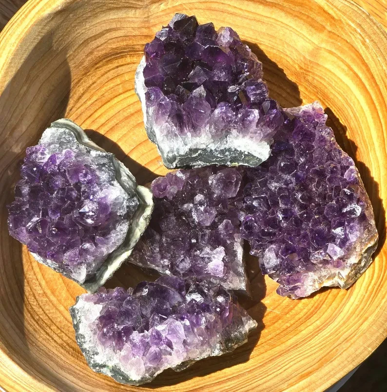 80-100g Raw Amethyst Cluster Natural Purple Quartz Crystal Healing Reiki Decor